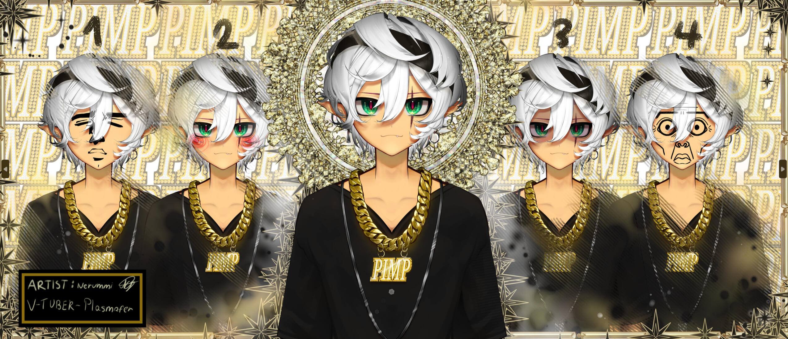 HALFBODY Vtuber model art